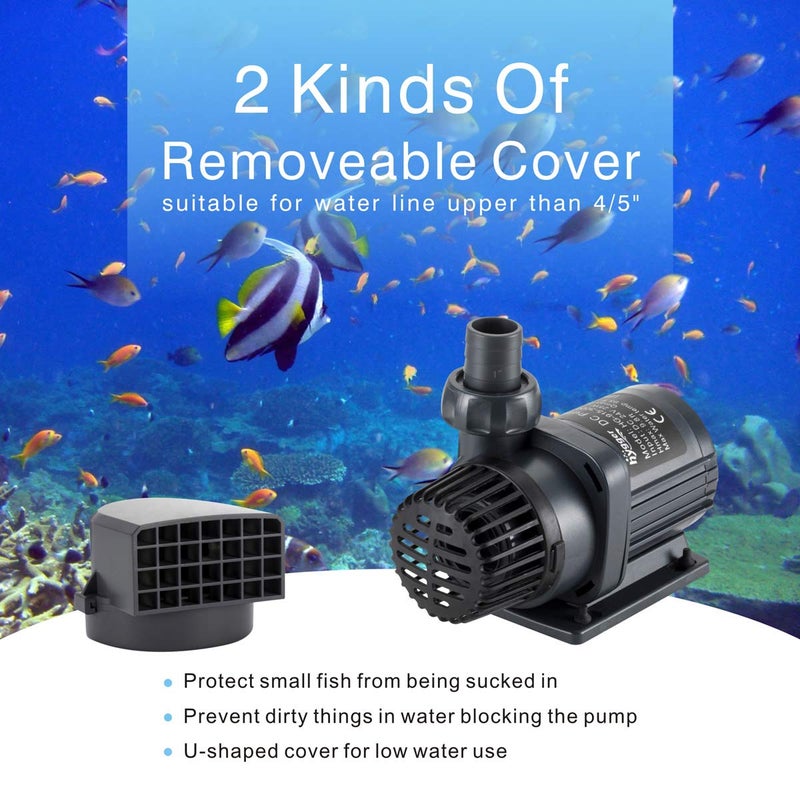 hygger 800GPH Quiet Submersible and External 24V Water Pump, with Controller (30%-100% Settings), Powerful Return Pump for Fish Tanks, Aquariums, Ponds, Fountains, Sump, Hydroponics (25W, 9.8ft) - Image 3